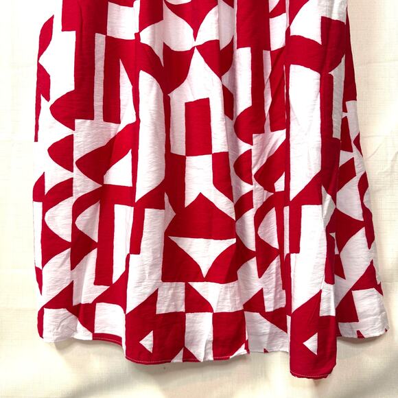 LANE BRYANT‎ Smocked-Bodice Midi Dress Women's 26 Bold Fit & Flare Modern Preppy - Picture 5 of 13